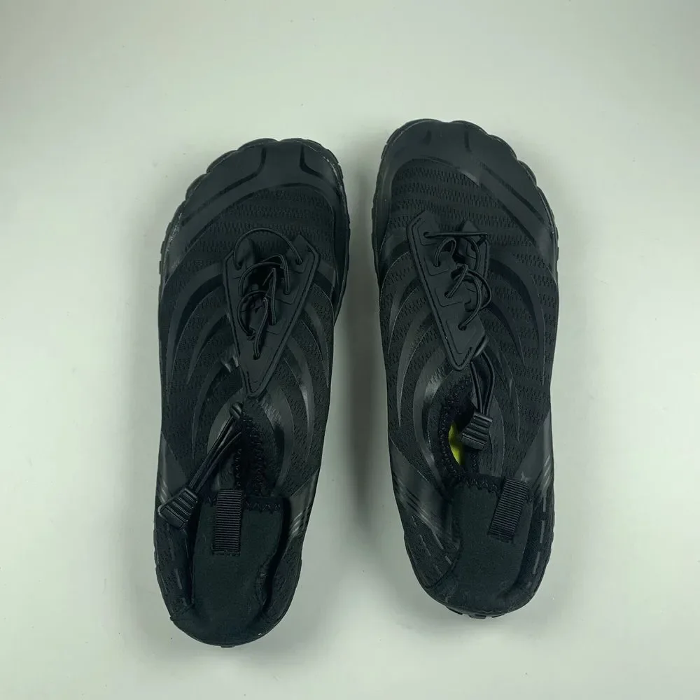 Sport-X Water Shoes Mens 42 Black Elastic Laces Surf Walking Beach Barefoot Pool